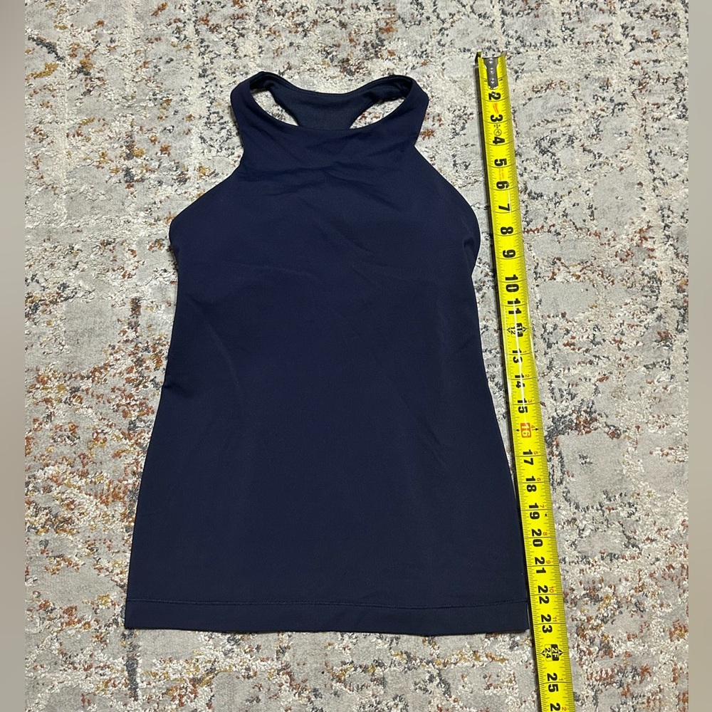 Lululemon In Training Tank Size 4 Navy Blue Racerback - Picture 5 of 13